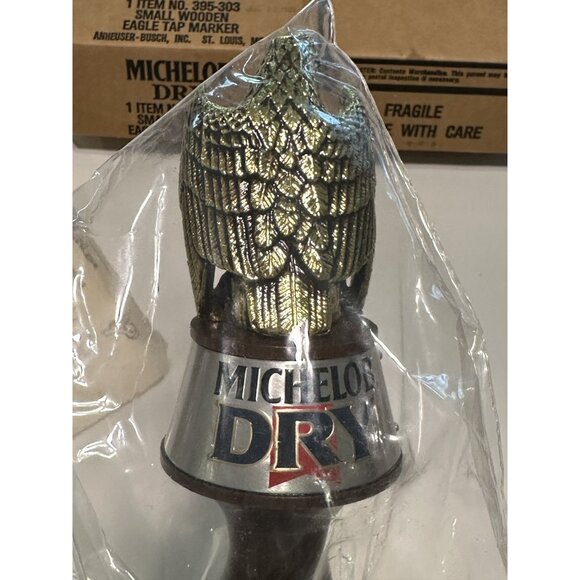 Vtg NOS Sealed Michelob Dry Wooden Eagle Tapmarker Beer Tap  Vtg NOS Sealed Michelob Dry  Wooden Eagle Tapmarker Beer Tap Handle ManCave Bar